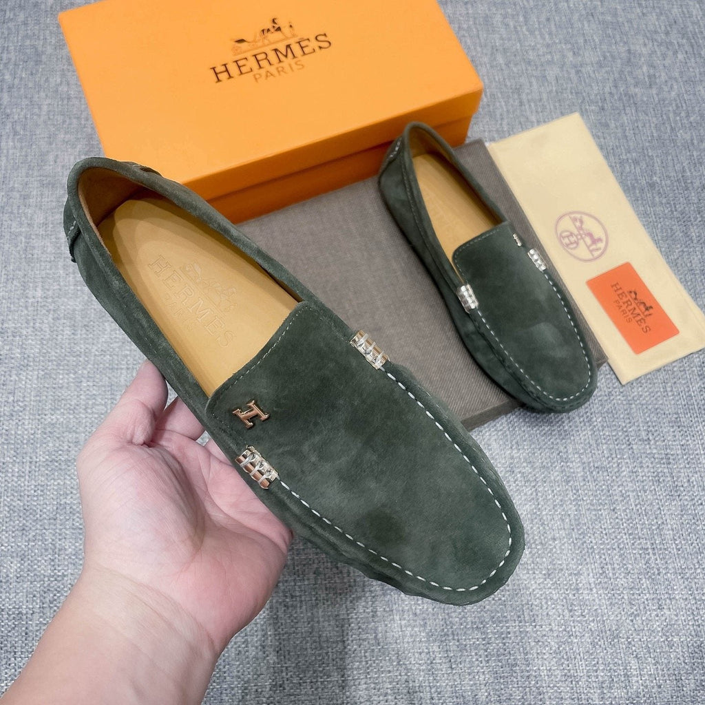 Hermès Dark Green Driving Loafers — model