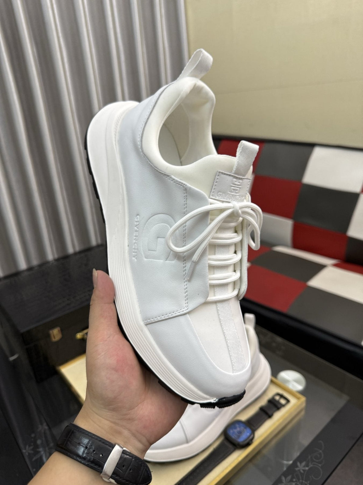 GIVENCHY Low-Top Logo Strap Sneakers — side