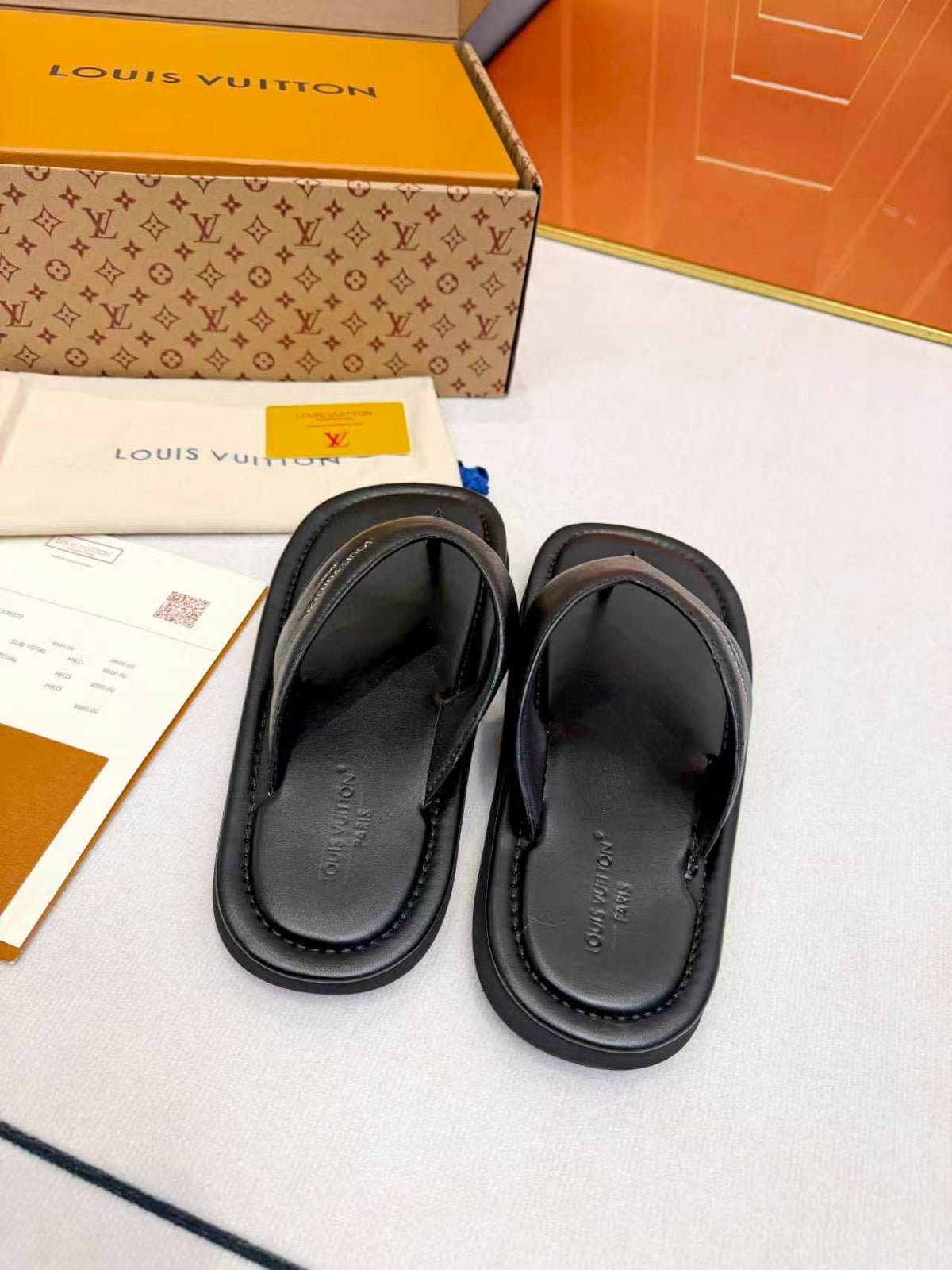 Louis Vuitton Men’s V-Front Thong Sandals — front