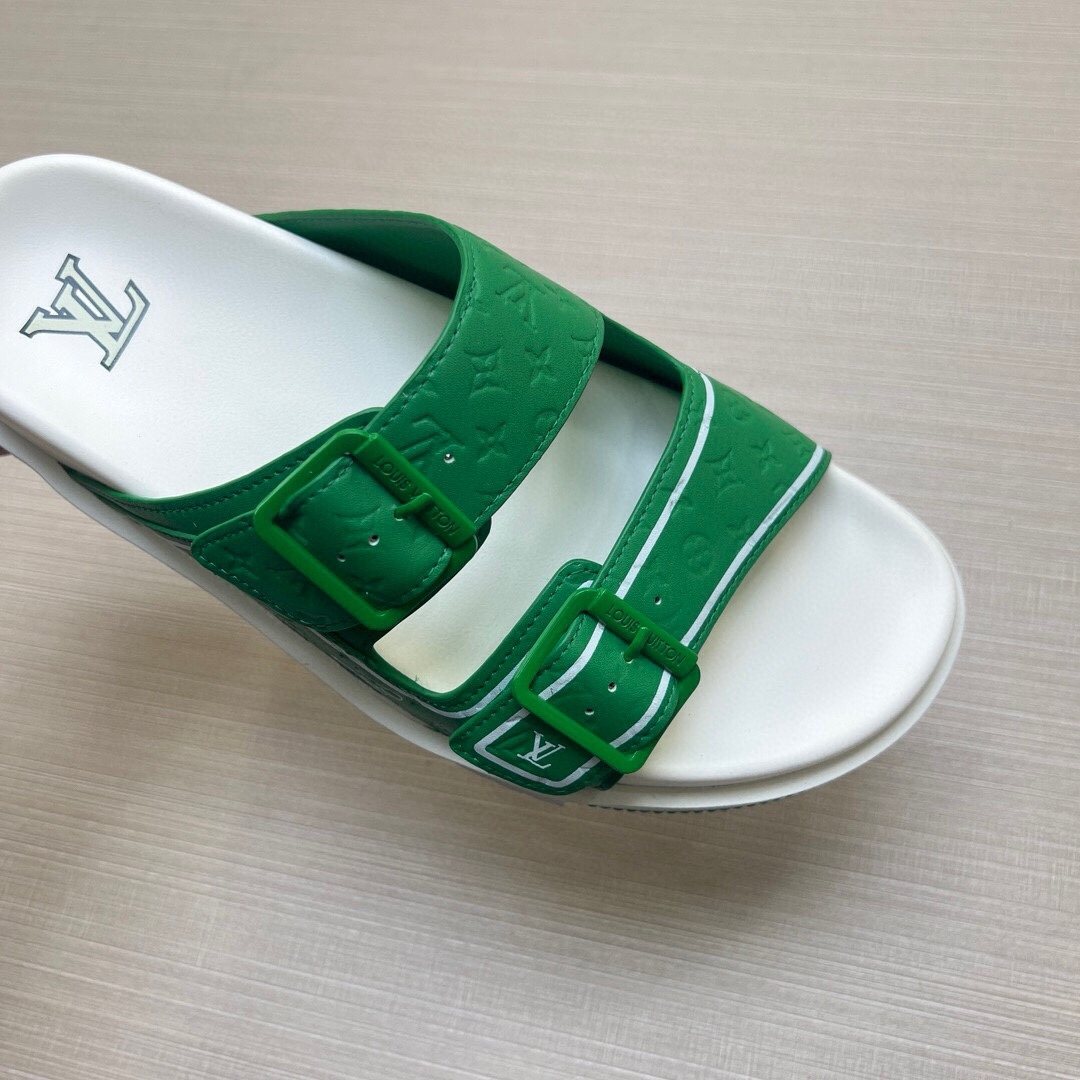 Louis Vuitton Double-Buckle Slide Sandals — detail