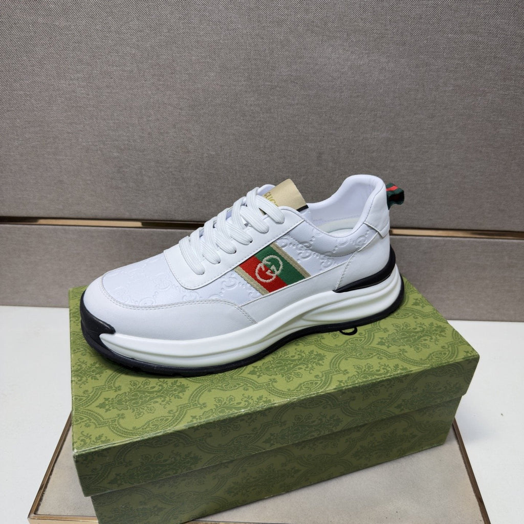 Gucci White Stripe Low-Top Sneakers — side